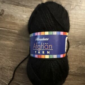 Herrschners 2-Ply Afghan Yarn Acrylic 2oz Black New